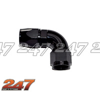 90° ONE PIECE FULL FLOW PTFE (TEFLON) HOSE END
