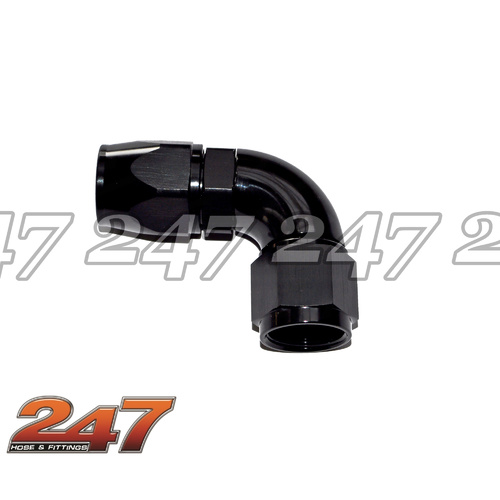90° ONE PIECE FULL FLOW CUTTER HOSE END [Colour: Black]