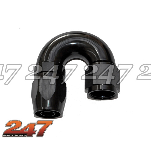 180° ONE PIECE FULL FLOW CUTTER HOSE END [Colour: BLACK] [Size: -6AN]