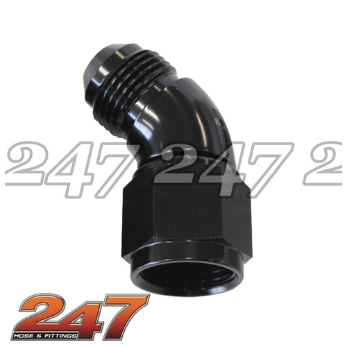45° FULL FLOW FEMALE TO MALE UNION [Colour: BLACK] [Size: -4AN]