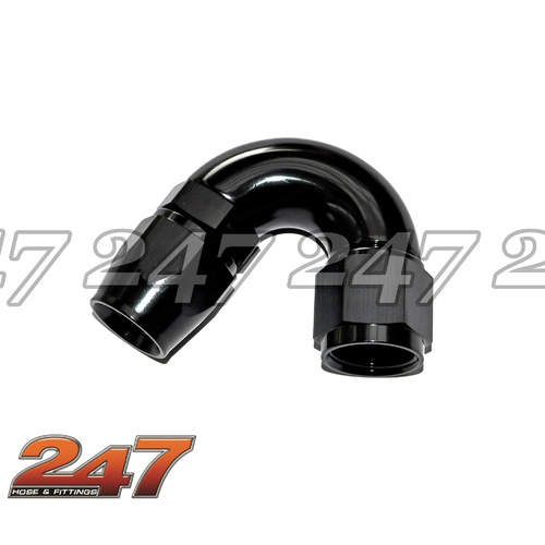 150° ONE PIECE FULL FLOW PTFE (TEFLON) HOSE END [Colour: Black] [size: -6AN]