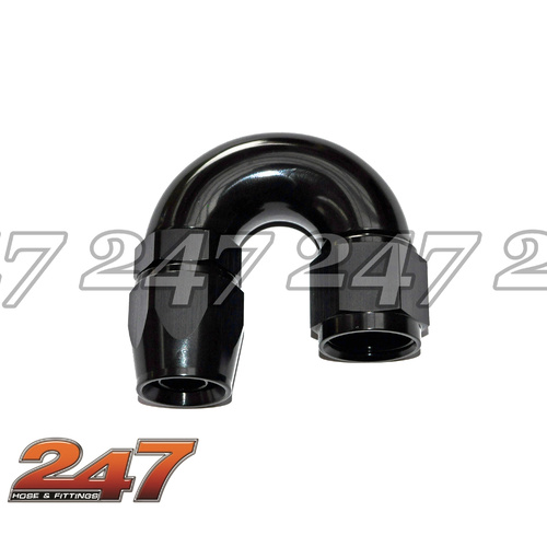 180° ONE PIECE FULL FLOW PTFE (TEFLON) HOSE END [Color: BLACK] [size: -6AN]