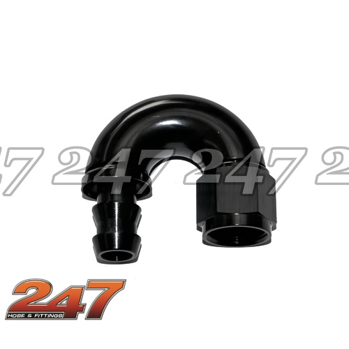 180° PUSH LOCK HOSE END [Color: BLACK] [size: -4AN]
