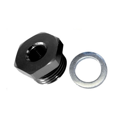 METRIC PLUG WITH 1/8TH PORT [Color: BLACK] [size: M14x1.5]