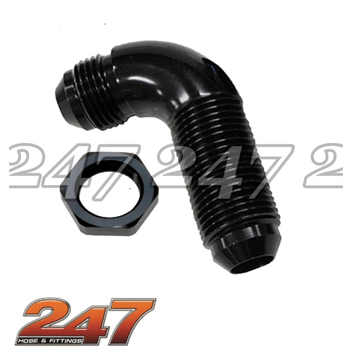 90° FULL FLOW BULKHEAD [Colour: Black] [size: -10AN]
