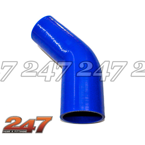 45°  Silicone Hose Reducer [Colour: Blue] [Size: 2-1/4"-2" (57-51MM) I.D]