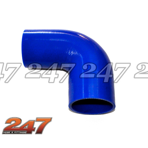 90° Silicone Hose Reducer [Colour: blue] [Size: 4in - 3in (102-76mm)]